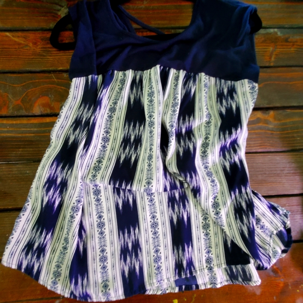 Blue Flowy Blouse